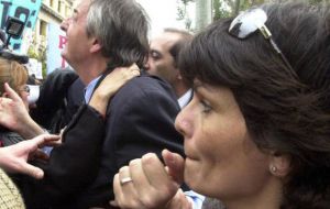 Nestor Kirchner and his secretary during one of the many political rallies. 