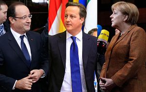 Hollande, Cameron and Merkel pledged want coordinated international action