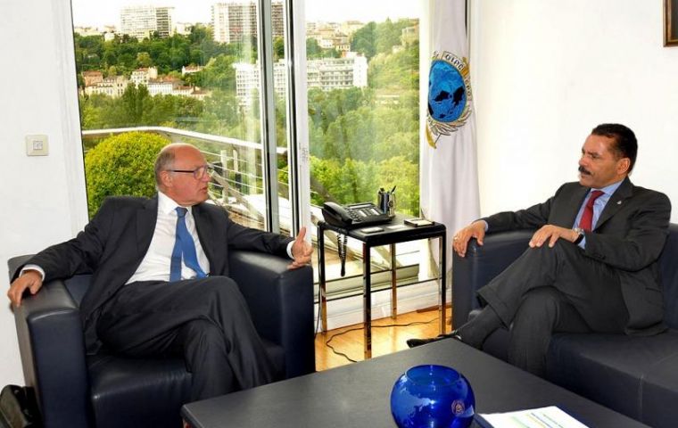 Timerman visited Interpol headquarters and met with Secretary General Richard K Noble in Lyon