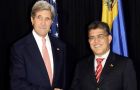 Kerry and Jaua in the sidelines of the OAS annual assembly in Guatemala (Photo AFP)