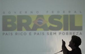 The Brazilian president followed the demonstrations in Brasilia from the Planalto Palace  