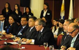 Minister Almagro (C) confirmed that on Friday Venezuela will take the presidency of Mercosur 