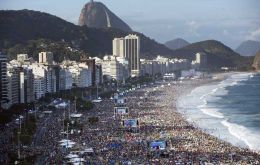 The impressive overview of the Copacabana beach packed with 3 million people (Pic AP)