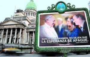CFK with the Pope and Insaurralde has been posted all over Buenos Aires