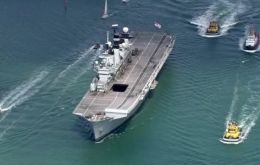 HMS Illustrious sailing out of Plymouth 