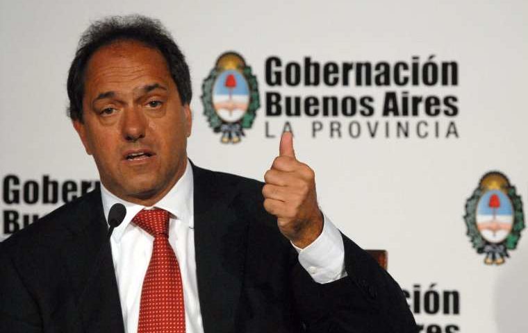 Buenos Aires province governor Scioli: “government deserves to be supported”