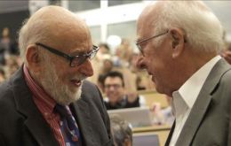 Francois Englert from Belgium, and Peter Higgs, from the UK shared the prize 