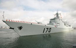Destroyer Lanzhou is the lead vessel of the Chinese navy also visiting Chile and Brazil  