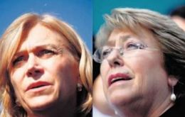 Polls coincide that Matthei is trailing favorite former president Bachelet