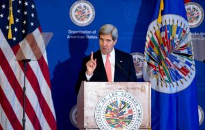 Secretary of State addressing the OAS and calling for partnership (Photo:AP)
