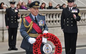 Air Chief Marshal Sir Peter Squire going forward to lay the wreath for Britain’s Armed Forces