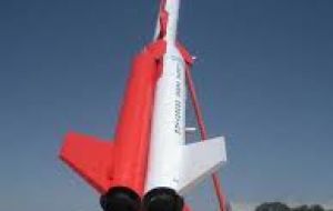 The rocket reading for launching at its base in Chamical