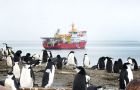 The ice patrol managed to land a survey teams at Thule Island (Pic LA Vicki Benwell)