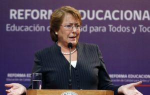 President Bachelet said she understands students' impatience, but the reform bills need time