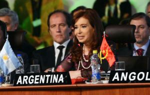 Cristina Fernández attended the two-day summit which also included UN Ban Ki moon 