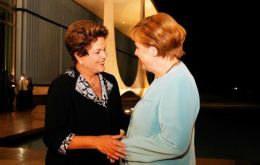 The German Chancellor met on Sunday with President Rousseff in Brasilia