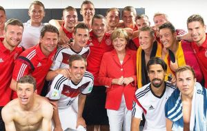 Merkel will be cheering for Germany when they play Portugal on Monday in Salvador