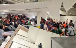 Hooligans broke into the press center of the Maracaná stadium minutes before the Chile/Spain match  (Pic BBC)