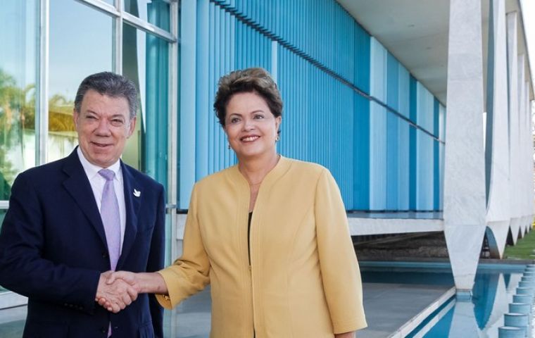 Closer links between the Pacific Alliance and Mercosur can make them stronger, said the presidents at the Alvorada Palace 