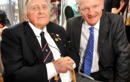 George James one of the last survivors of Operation Tabarin (wheelchair) is  joined by Minister Willetts  