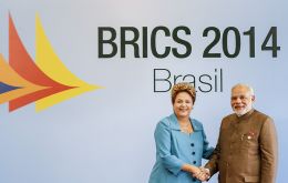  PM Modi and president Dilma Rousseff during the BRICS summit in Fortaleza 