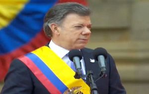 President Santos, 63, warned at his inauguration last week that Colombia's patience for the peace talks has limits.