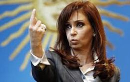 “We are facing a real case of fraudulent behavior and an attempt to intimidate the population,” said Cristina Fernandez in a speech at Government House.