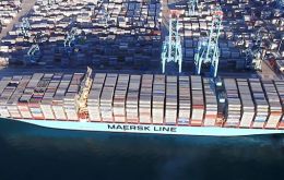 The third vessel in the Triple-E series, Mary Maersk has a nominal capacity of 18,270 TEU, but so far that capacity has not been fully utilized.