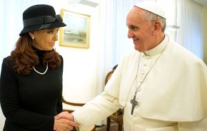 Saturday’s will be the second time the pope and Cristina Fernandez meet following the appointment of ex Argentine cardinal Bergoglio 