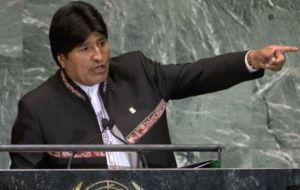 “These principles — the protection of life, land and peace — are constantly threatened by a system and a model: capitalism”, said Morales 