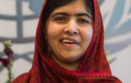 Pakistani teenager Malala Yousafzai, who was shot in the head by the Taliban in 2012 for advocating girls' right to education
