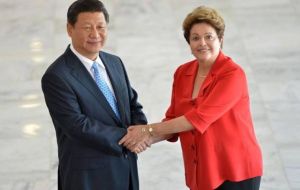 President Xi hoped Brazil will actively support and participate in the first ministerial meeting of a China-Latin America forum to be held in Beijing