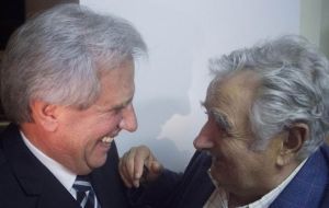 Mujica went to Vazquez headquarters to congratulate him on his wide margin victory