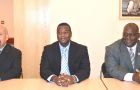 Tony Vieira, Blair Ferguson and Lance Dowrich during a presentation on manpower training in Stanley