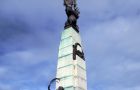 The Falklands battle monument in Stanley