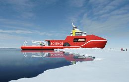 The design of the news BAS polar vessel which should be ready for operations in 2019 at a cost of £200 million