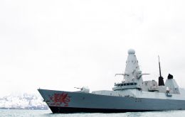 The Type 45 destroyer was on her first visit to South Georgia over Christmas 