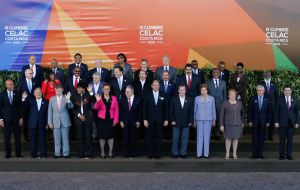The family photo of the latest Celac summit held in Costa Rica 