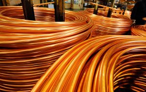 Imports of copper, at 410,000 tons in January, eased slightly from December but were down by nearly a quarter from a year earlier