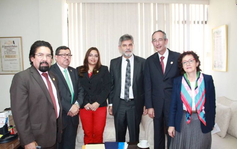 In Guatemala City Filmus was received by the Central American Parliament 