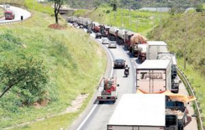 Federal highway police said the protests had spread from a few towns in Mato Grosso last week to 99 blockages across 10 of Brazil's 26 states by Wednesday.
