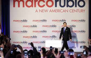 Rubio held the launch event at Miami's Freedom Tower, a landmark known as the entry point for processing Cuban refugees coming to the United States.