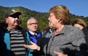“Our problem is a respiratory one, from inhaling all of this ash, and the fact that this ash could generate some sort of environmental contamination” said Bachelet 