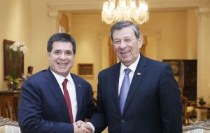 The two ministers later made a courtesy call to Paraguay's president Horacio Cartes, where the Mercosur situation was also considered 