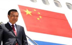 Chinese Premier Li arrives Tuesday in Brasilia on an official visit and will also visit former capital Rio. He then flies to Colombia, Peru and Chile