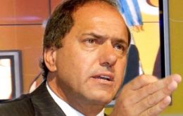 Scioli called for “no speculations” regarding his vice-president candidate but also expressed his “affection and respect” for the president’s son 
