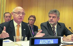 Argentina's delegation claiming sovereignty over the Falklands before C24 is headed by foreign minister Timerman and Falklands Desk chief Filmus  