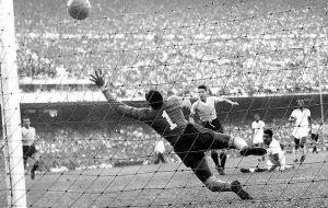 A silent tearful crowd of 200.000 seated in the Maracana stadium were unable to celebrate what was to be Brazil's greatest still unachieved feat at home 