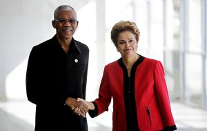 Guyana looking for Brazilian support in the dispute by establishing closer trade links with the neighboring state of Roraima 