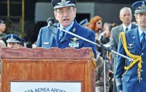 Brigadier General Miguel Callejos during the 103rd anniversary of the Argentine Air Force